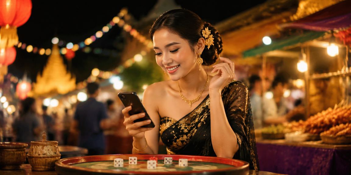 မြန်မာညဉ့်စျေးတွင် ထိုးကစားနေသော လူငယ်များ